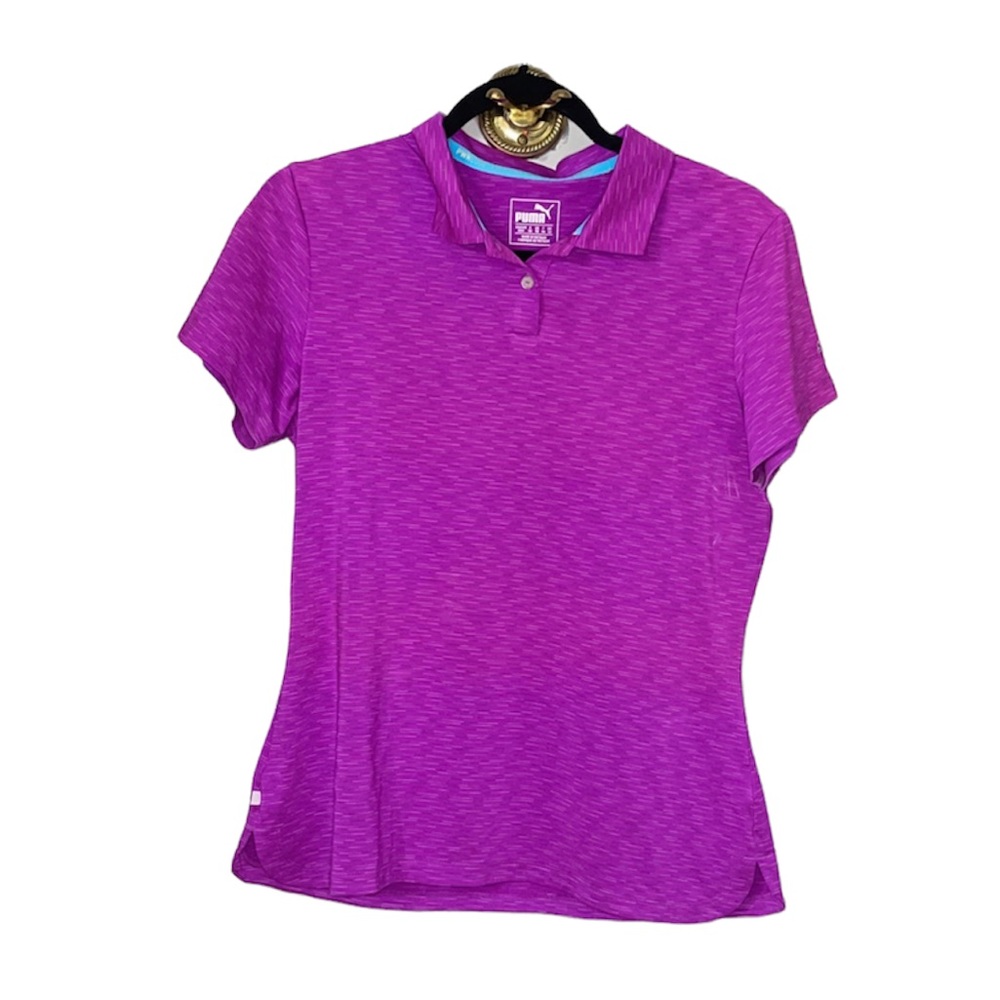 Women’s Puma Dry Fit Cell Purple Activewear Golf Tennis Polo Medium